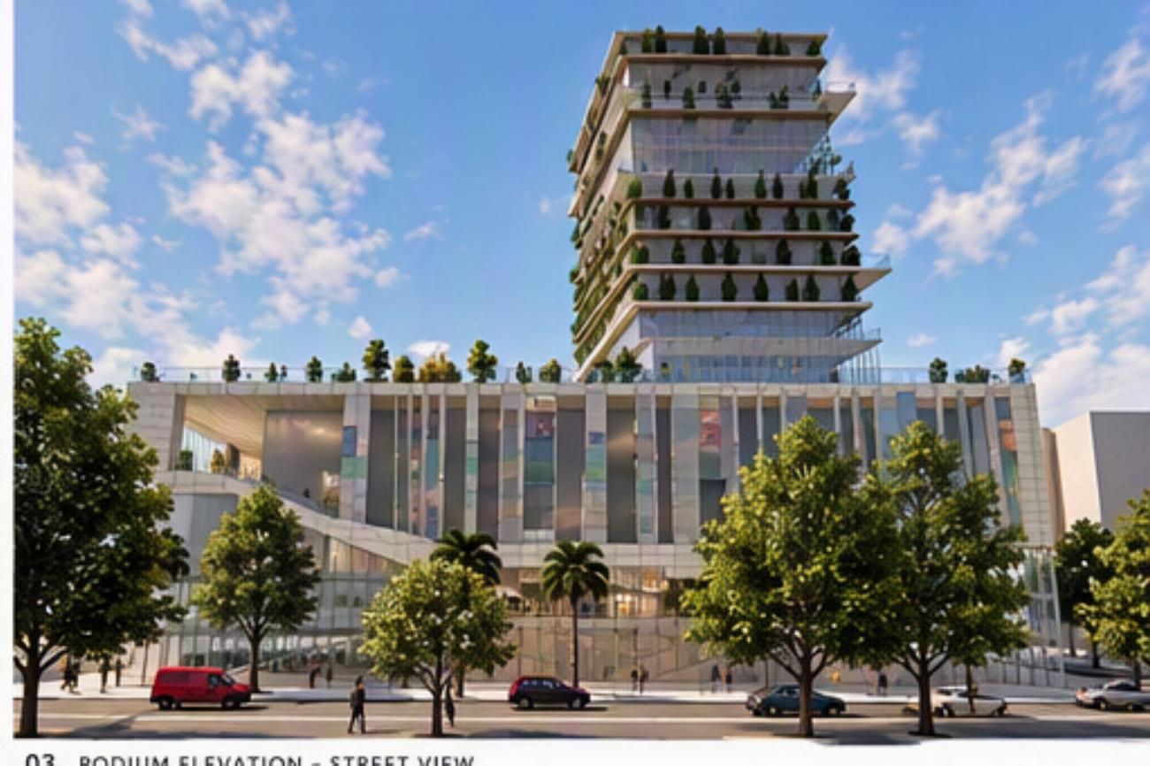 Podium street elevation
